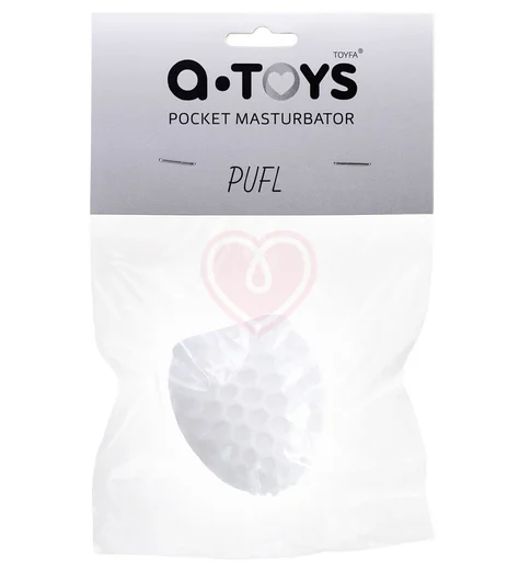 Мини-мастурбатор с рельефом A-Toys Pufl 6 см белый фото 2