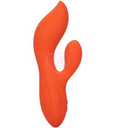 Вибратор с клиторальным стимулятором Stella Liquid Silicone Dual Teaser оранжевый фото 3