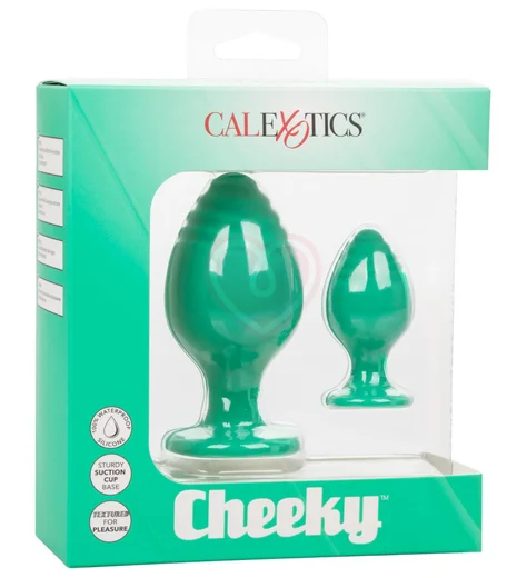 Набор из двух анальных пробок Cheeky зелёный фото 5