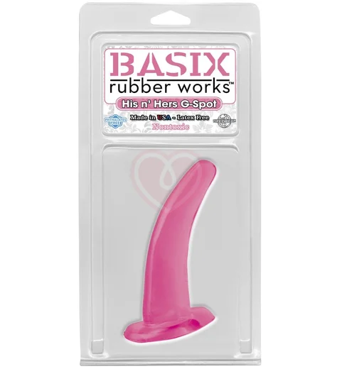 Изогнутая анальная пробка Basix His and Hers Spot розовая фото 2