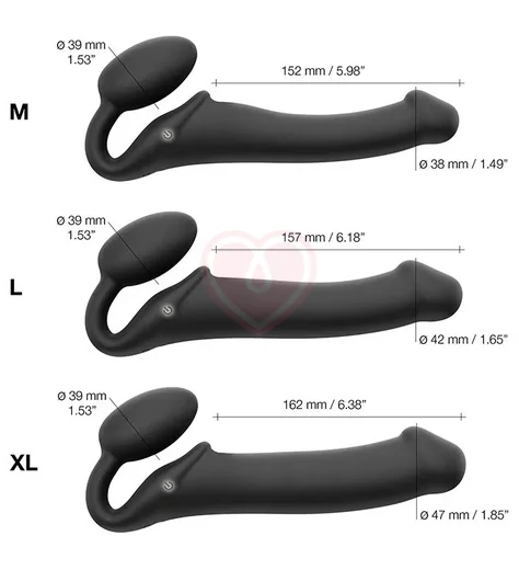 Безремневой страпон с вибрацией и пультом управления Strap-on-me L чёрный фото 11