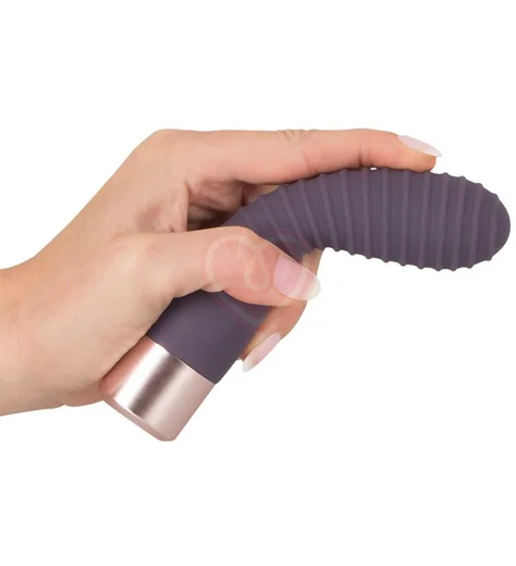 Ребристый вибратор с изгибом Elegant Series Flexy Vibe фото 5