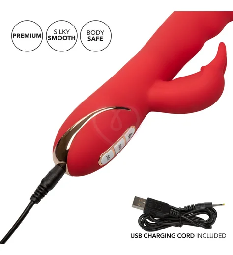 Мягкий вибратор-кролик с нагревом Signature Heated Ultra-Soft Rabbit красный фото 7