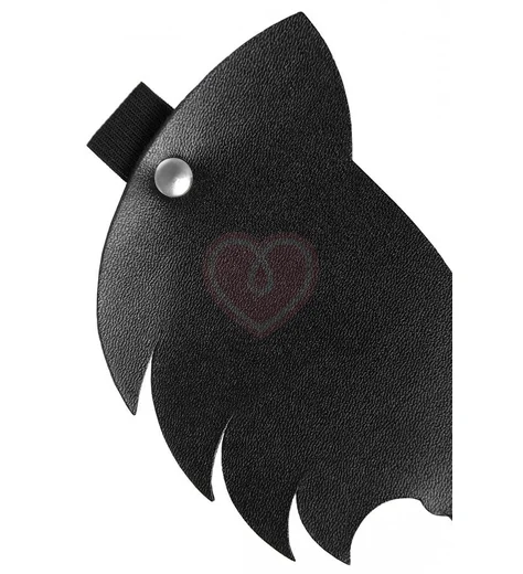 Закрытая кожаная маска с кошачьими ушками Pecado BDSM черная фото 5