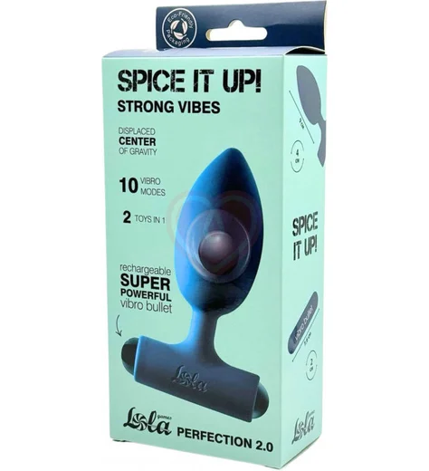 Анальная вибропробка со смещенным центром тяжести Spice it Up Perfection 2.0 зелёная фото 5
