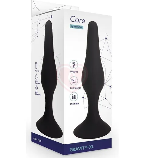 Анальная пробка с длинным кончиком Gravity Le Frivole чёрного цвета фото 2