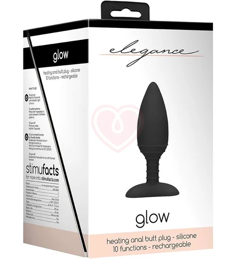 Светящаяся пробка с нагревом Glow Heating Anal Butt Plug чёрная фото 5