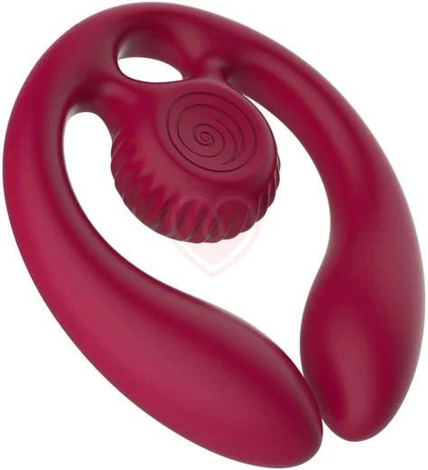 Двойной вибратор с дистанционным управлением SVibe Snail Gizi Duo бордовый фото 3