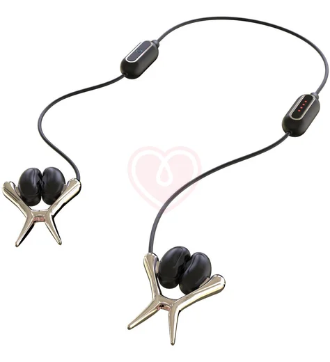 Интерактивные виброзажимы на соски с дистанционным управлением Tingon N1 чёрные фото 5