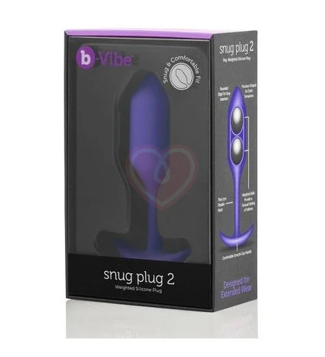 Утяжелённая анальная пробка для ношения b-Vibe Snug Plug 2 малая фиолетовая фото 2