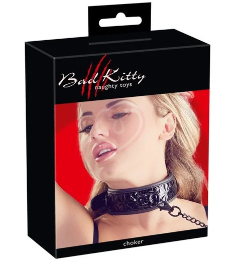 Ошейник и поводок с геометрическим узором Bad Kitty Collar With Leash фото 3