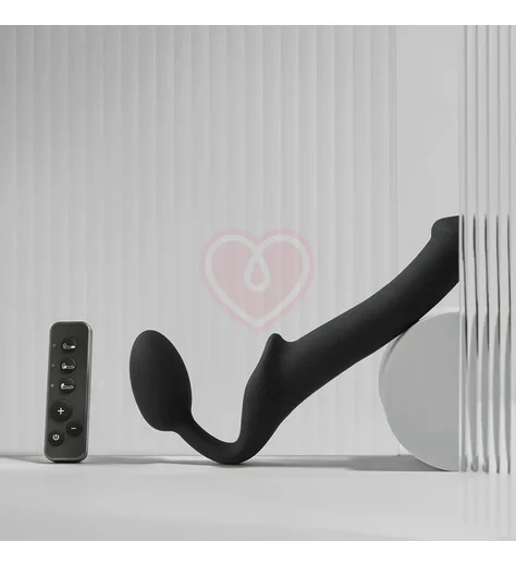 Безремневой страпон с вибрацией и пультом управления Strap-on-me M чёрный фото 3