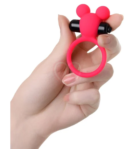 Эрекционное кольцо с вибропулей ToyFa A-Toys розовое фото 2