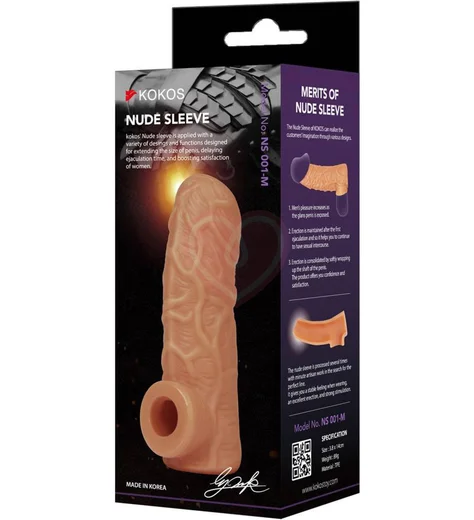 Реалистичная насадка с открытой головкой Kokos Nude Sleeve NS001-S фото 2