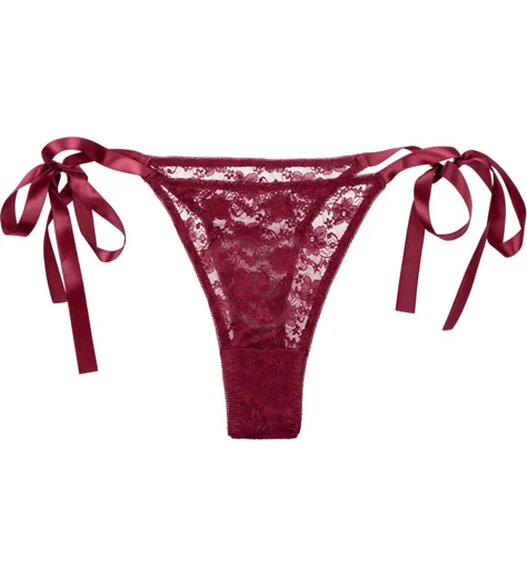 Вибратор для клитора с пультом Lace Thong Set One size бордовый фото 10