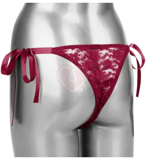 Вибратор для клитора с пультом Lace Thong Set One size бордовый фото 12