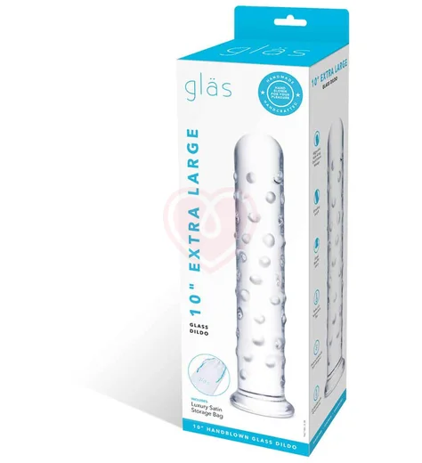 Стеклянный фаллоимитатор с пупырышками Glas Extra Large фото 6