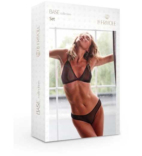 Комплект из мягкого бюстгальтера и стрингов Base чёрный фото 5