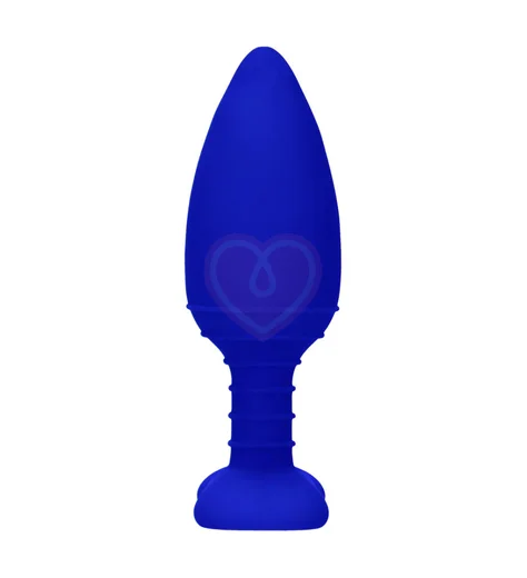 Светящаяся пробка с нагревом Glow Heating Anal Butt Plug синяя фото 2