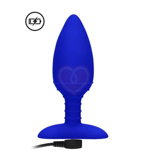 Светящаяся пробка с нагревом Glow Heating Anal Butt Plug синяя фото 3