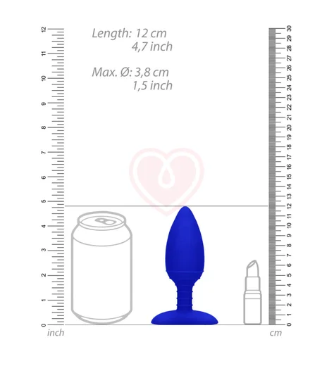 Светящаяся пробка с нагревом Glow Heating Anal Butt Plug синяя фото 4