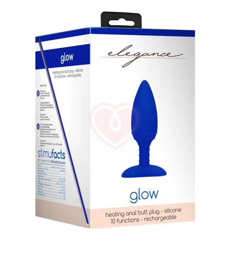 Светящаяся пробка с нагревом Glow Heating Anal Butt Plug синяя фото 6