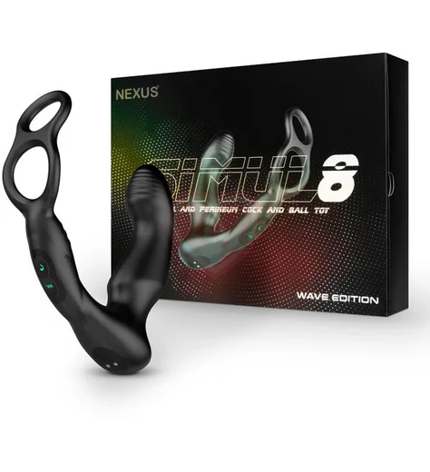 Вибростимулятор простаты с эрекционными кольцами Nexus Simul8 Wave Edition чёрный фото 3