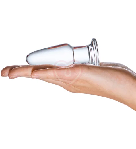 Маленькая стеклянная прозрачная анальная пробка фото 4