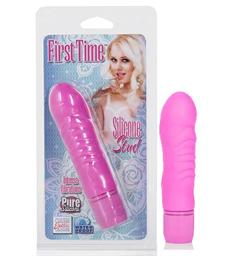 Вибромассажёр многоскоростной First Time Silicone Stud розовый фото 2