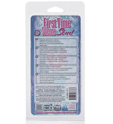 Вибромассажёр многоскоростной First Time Silicone Stud розовый фото 3