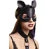 Открытая маска с кошачьими ушками Pecado BDSM черная фото 5