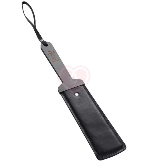 Твердый паддл из натуральной кожи Pecado BDSM 37 см черный фото 3