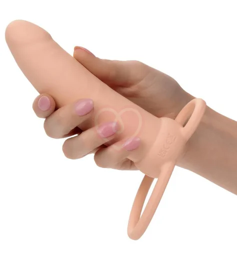 Насадка для двойного проникновения с вибрацией Thick Dual Penetrator телесная фото 4