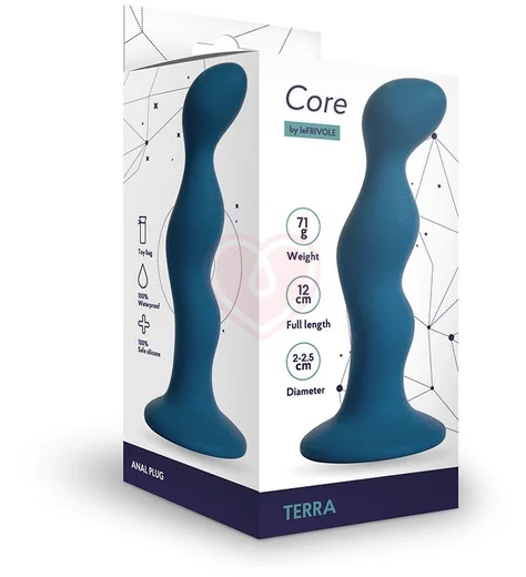 Анальная пробка Terra Le Frivole кобальтового цвета фото 3