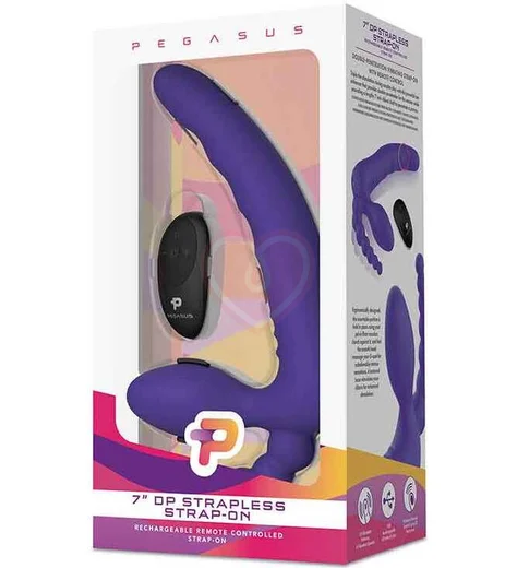 Безремневой страпон с пультом управления Pegasus Strapless фиолетовый фото 4