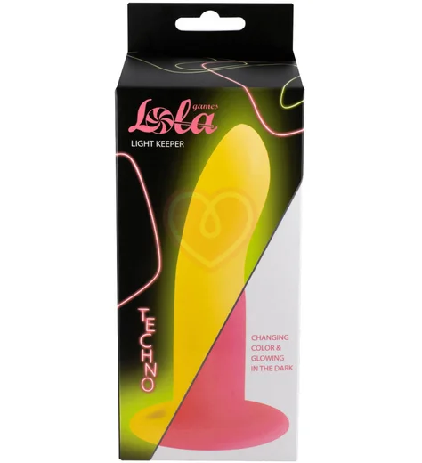 Светящийся в темноте фаллоимитатор Techno Light Keeper 12 см розовый фото 4