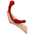 Двусторонний вибратор с анальной цепочкой Black Red by Toyfa красный фото 4