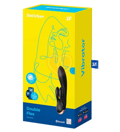 Вибратор Satisfyer Double Flex с двумя клиторальными кончиками чёрный фото 4