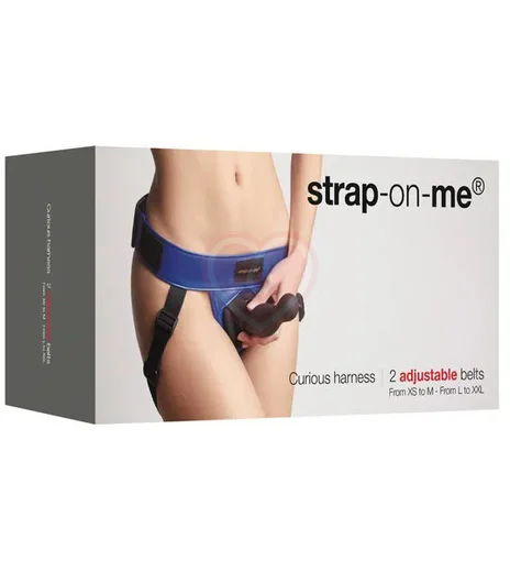 Пояс для страпона Strap-On-Me Curious Harness One Size голубой металлик фото 7