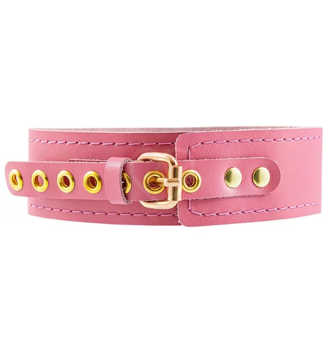 Кожаный ошейник Pecado розовый фото 3