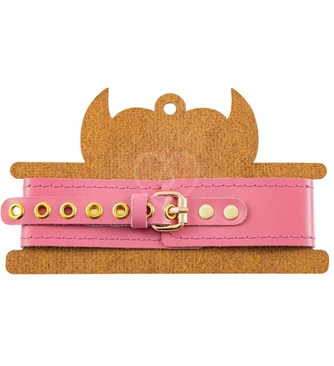 Кожаный ошейник Pecado розовый фото 7