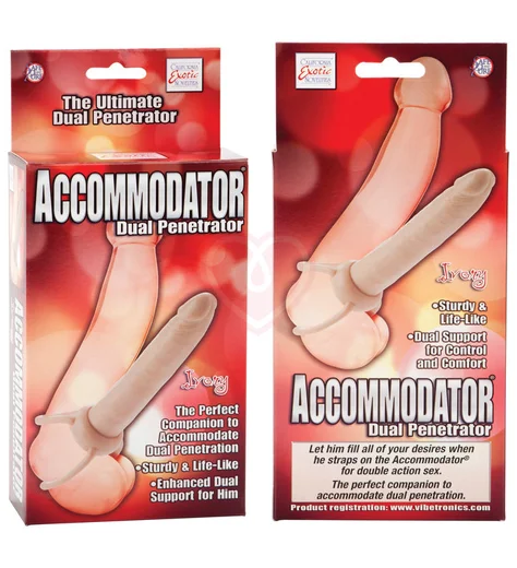 Насадка на пенис для двойного проникновения Accommodator телесная фото 2