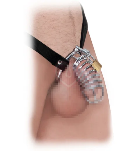 Кольцо верности Pipedream Chastity Belt с фиксацией головки с поясом фото 4