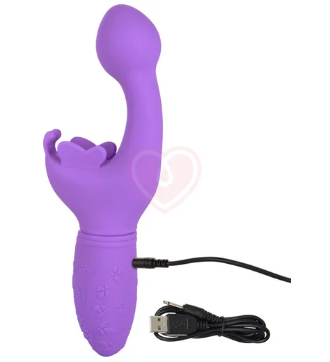 Вибратор с клиторальным стимулятором-бабочкой Butterfly Kiss фиолетовый фото 3