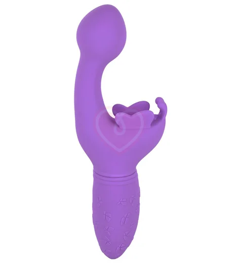 Вибратор с клиторальным стимулятором-бабочкой Butterfly Kiss фиолетовый фото 5