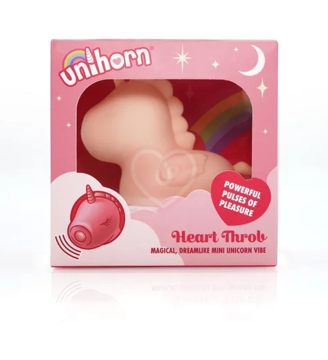 Клиторальный пульсирующий вибратор в виде единорога Unihorn Heart Throb розовый фото 2