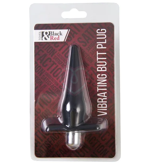 Анальная вибропробка Toyfa Vibrating Plug чёрная фото 3