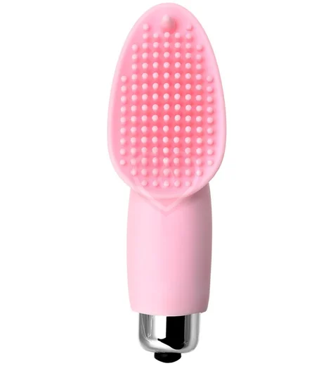 Вибронасадка на палец для прелюдии Jos Twity розовая фото 3