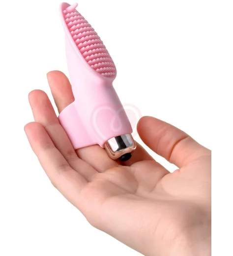 Вибронасадка на палец для прелюдии Jos Twity розовая фото 6