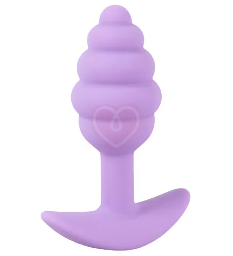 Ребристая анальная пробка Cuties Plugs фиолетовая фото 2